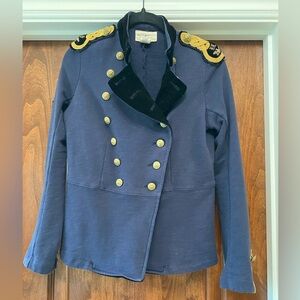 Denim & Supply Ralph Lauren  Navy Peplum Military Jacket Sz M runs small